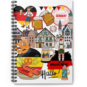 Spiraal notitieboekje, Germay klein notitieboekje, gelijnde lijn, reisdagboek, schrijfdagboek, cadeau voor schrijvers, cadeau-idee Duitsland