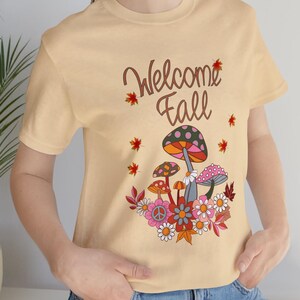 Fall shirt, Cottage core fall tees, Fairy core t-shirt, Mushroom tees, Fungi design, Woodland fall attire.