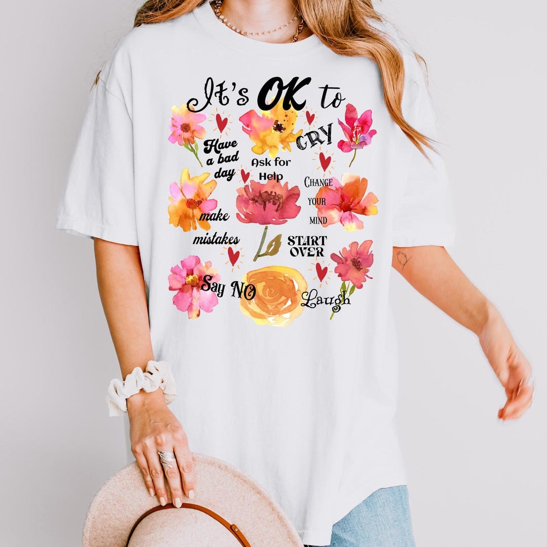 Drawer - 新作✨‼️❤️FORMO❤️Cutting Message T Shirt Inspirational Floral T-shirt, Motivational Gift, Positive Quote