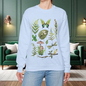 Botanical Nature Sweatshirt, Cottagecore Sweater, Green Garden Gift, Unisex, Gardener Present, Plant Lover Sweater