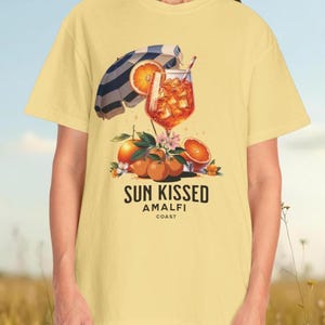 Amalfi Coast Shirt - Unisex Garment-Dyed T-shirt, La Dolce Vita Italian Summer Tee, Italy Vacation Graphic Tshirts, Comfort Aperol Spritz,