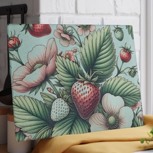 Strawberry Glass Cutting Board - Kitchen Decor, Strawberry gift,Fruit Design, Foodie Gift, Housewarming Present, Cooking Accessory