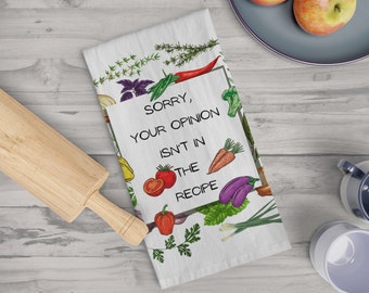 Funny Kitchen Soft Tea Towel, Herbs and vegetable design for kitchen towel. Great gift for chef. Farmhouse kitchen towel