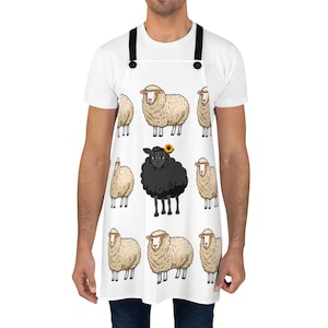 Black Sheep Kitchen Apron, Fun sheep designed kitchen gift, Farmhouse kitchen apron, Why be normal? Country kitchen gift