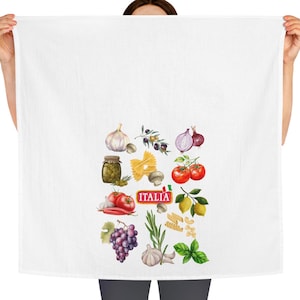 Italian Kitchen Tea Towel, Italian Decorative kitchen towel. Tuscan Home Decor, Italian Heritage Gift