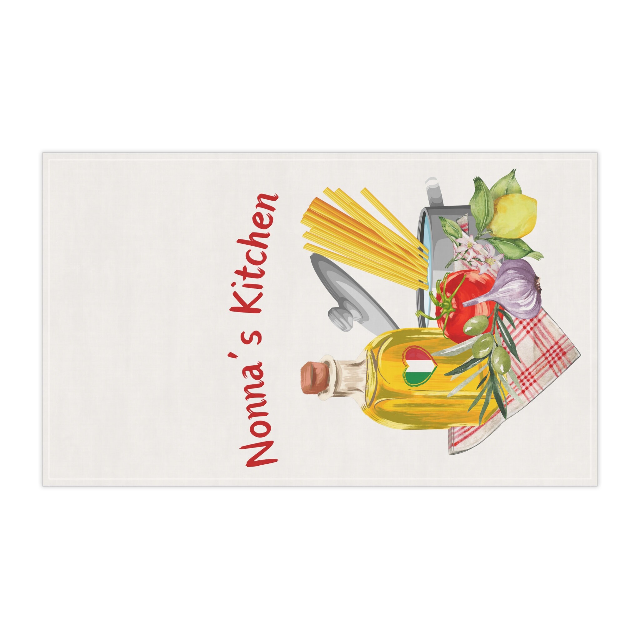 Italienisches Küchentuch Mit Segensspruch – 40,6x61 Cm, Waffelmuster, Aus Polyester, Wasserabsorbierend, Als Deko Oder Geschenk