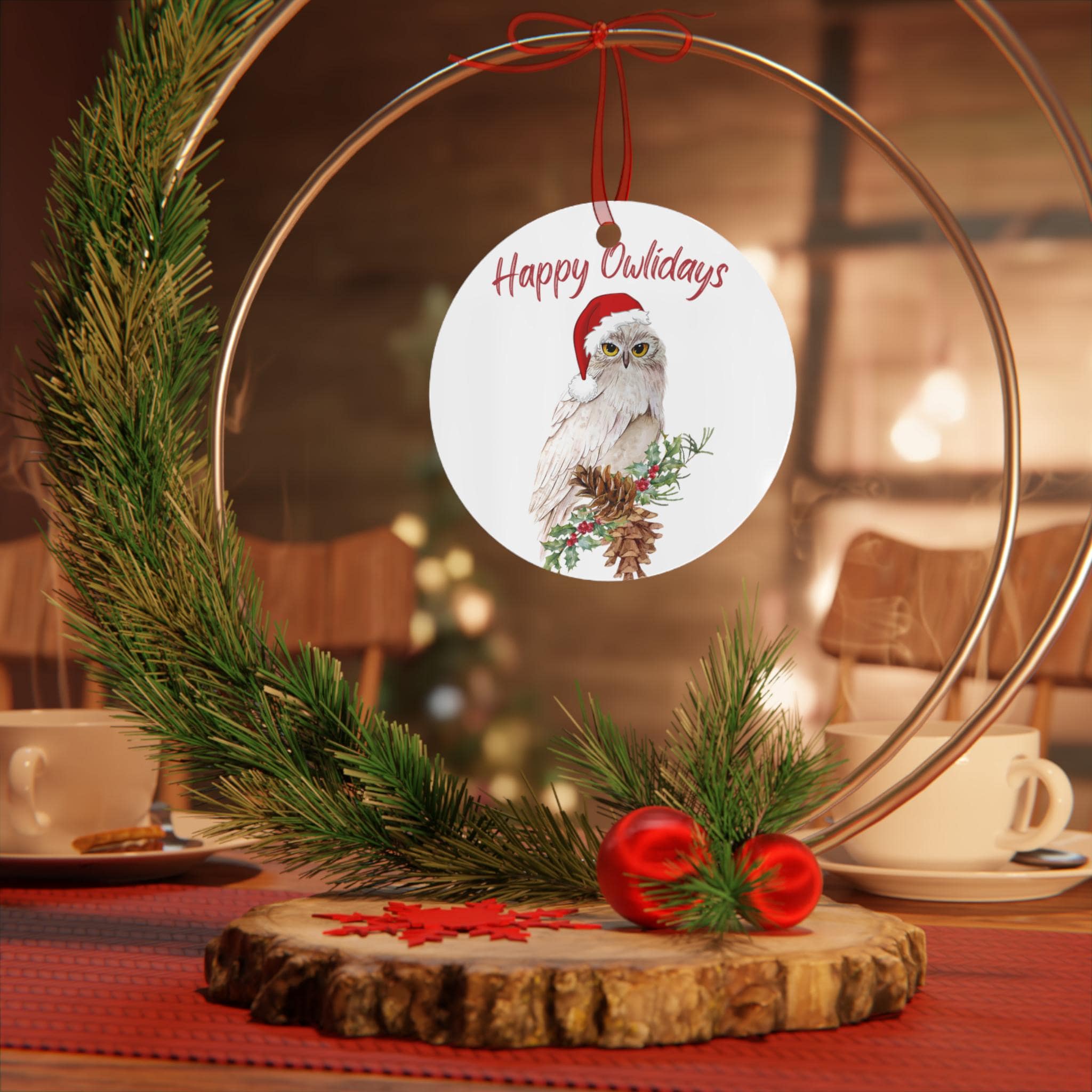 Decorazione natalizia con gufo del bosco, splendido regalo per gli amanti dei gufi, decorazioni natalizie naturalistiche, regalo di Natale. Regalo per un amico. - Italia
