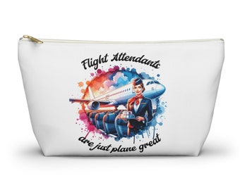 Flugbegleiterin Zubehör Tasche mit T-Boden, Kosmetiktasche für Flugbegleiter, Reisetasche für Flugbesatzung, Geschenk für Flugbegleiterin.