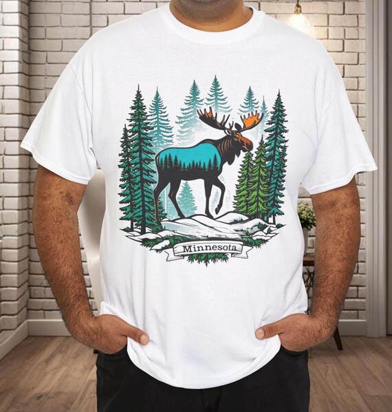 Minnesota Moose T-shirt, Wildlife Tee, Nature Lover Gift, Forest