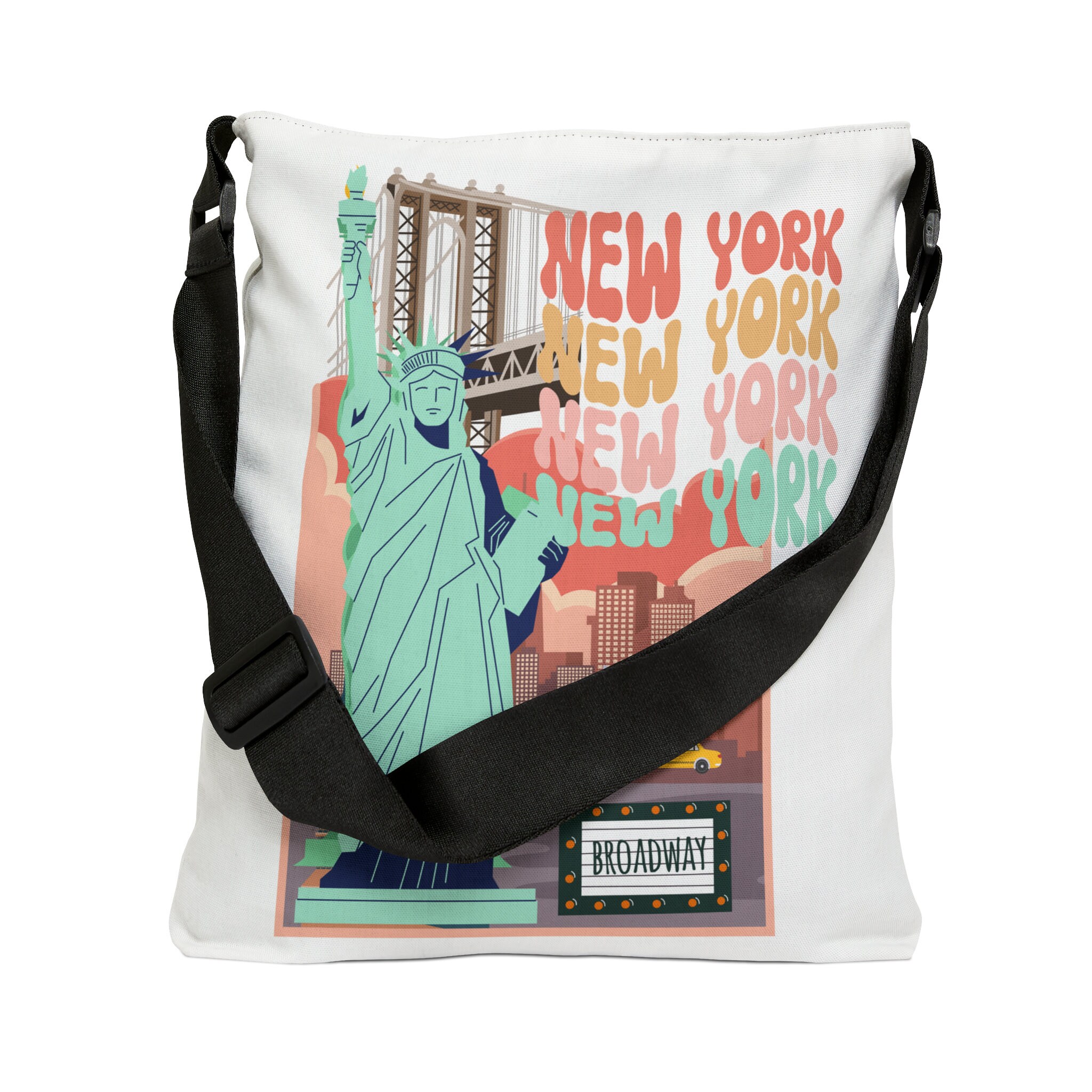 New York City Tote Bag, 33x22 Cm | Aus Polyester, Wasserabweisend, Doppelseitig Bedruckt, Als Souvenir Oder Geschenk
