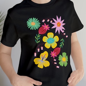Vintage floral chic shirt, Unisex Jersey Short Sleeve Tee