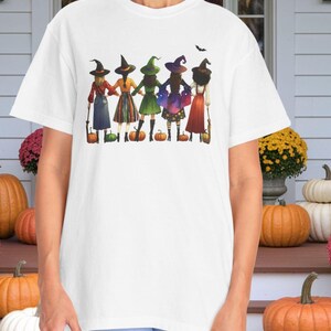 Camiseta de brujas de Halloween con colores cómodos, camiseta de bruja de Salem, camiseta &quot;Girls Will Be Girls&quot;, camiseta gótica de Halloween para otoño, camiseta de brujas adorable