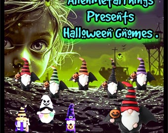 Gnomes Halloween Minis,  Glows in the Dark in 8 colors.
