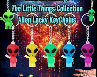 Alien KeyChain He Glows in the Dark in 5 colors.
