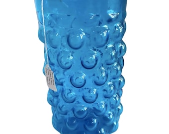 Vintage 1960s Blenko Bubble Glass Cobalt Blue Vase by Wayne Husted - Mid Century Modern - Hand Blown Glass - Blenko Glass - Blue Bubble Vase
