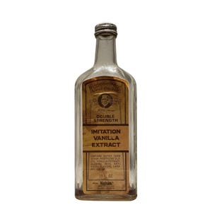 Vintage Watkins Imitation Vanilla Extract Glass Bottle. Antique Collectible Bottle.  Antique Vintage Advertising Glass Bottle. Vintage Decor