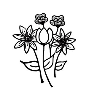 Black and white bouquet with Tulip center