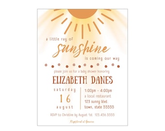 Ray of Sunshine Babyparty einladen | Veränderbar