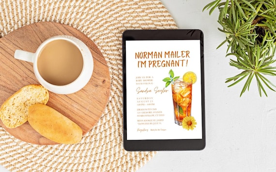 Gilmore Girls Baby Shower invite | Norman Mailer I'm Pregnant | EDITABLE baby shower invite