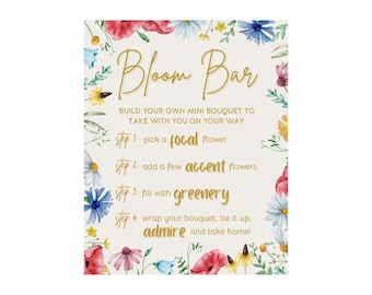 Bloom Bar Bridal Shower Sign