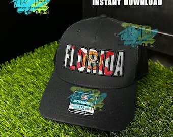 FLORIDA 3D hat embroidery File