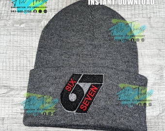 67 (Six Seven) Beanie Embroidery File