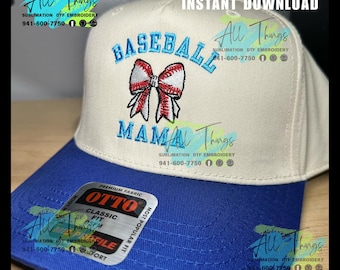 Baseball Mama embroidery hat file