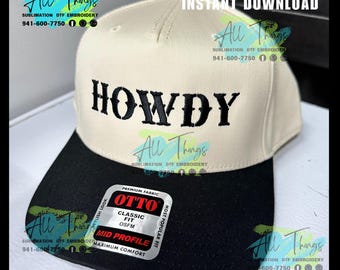 Howdy embroidery file for hat