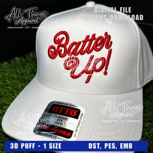 3D Puff Batter Up-borduurbestand voor hoed