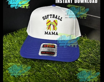 Softball Mama embroidery hat file