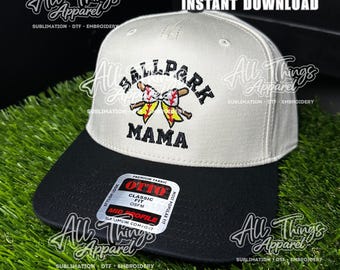 BallPark Mama embroidery hat file