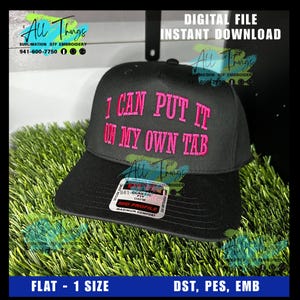 I can put it on my own tab - embroidery hat file