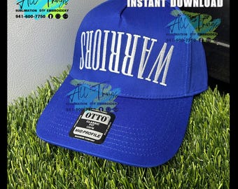 Warriors embroidery hat file