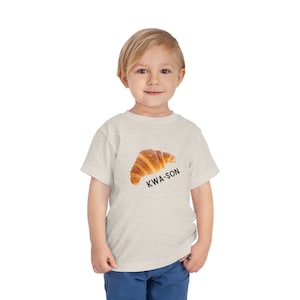 Kwason Kids Shirt, How To Say Croissant Tee, Baby Tshirt, Francophone, French Food, Croissant, Foodie Gifts, Gift for Toddler