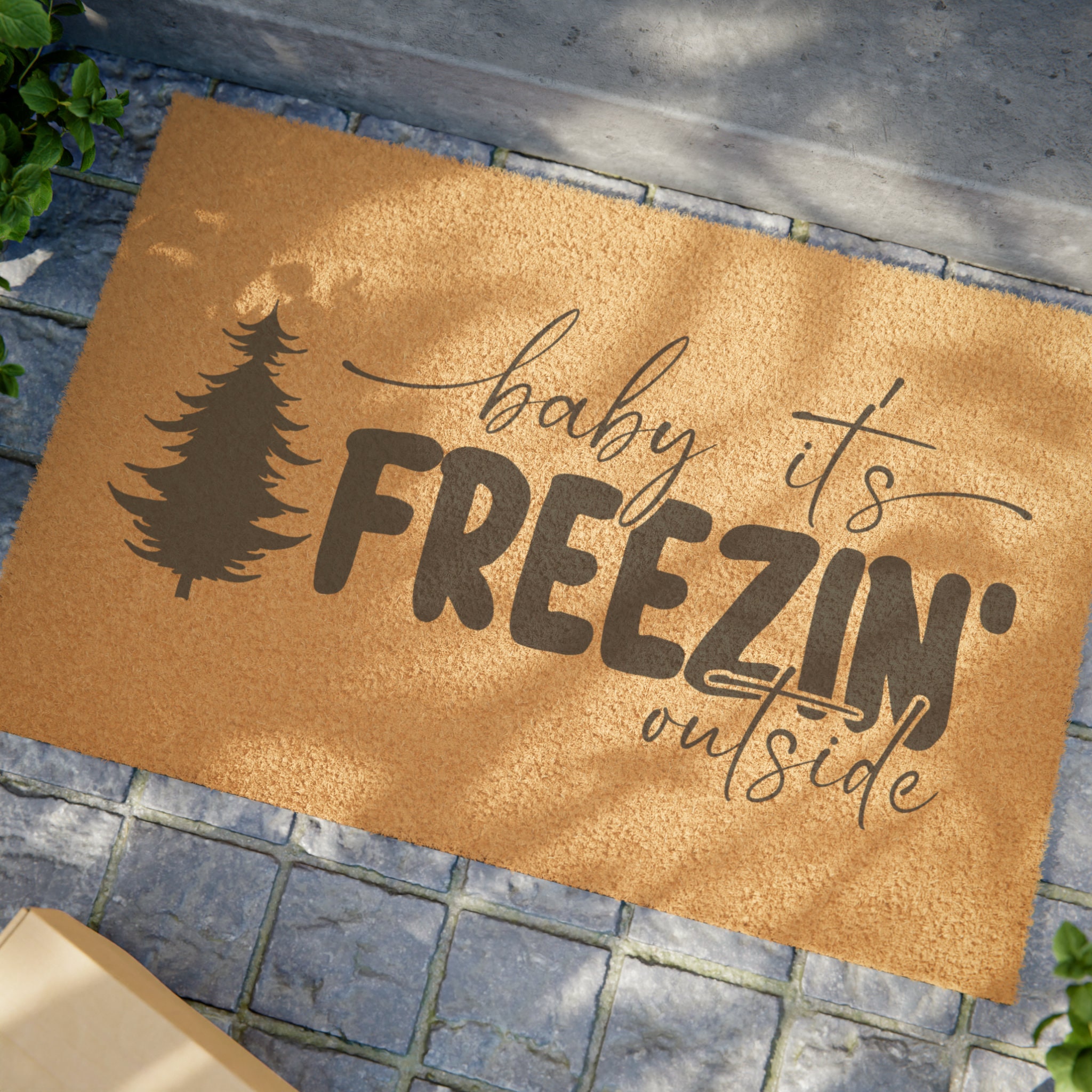 Baby It's Freezin Outside Coir Doormat - Outdoor Welcome Mat
