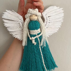 Boho Macrame Angel Ornament: Handmade Christmas Tree Decor
