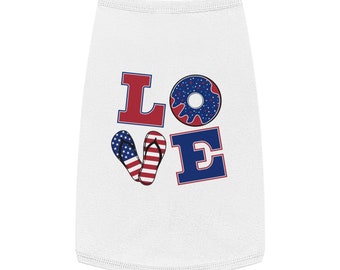 Stars and Stripes Pet Tank Shirt, Patriotic Dog Tee, Americana Dog Apparel, Summer Pet Clothing, USA Flag Dog Tank Top