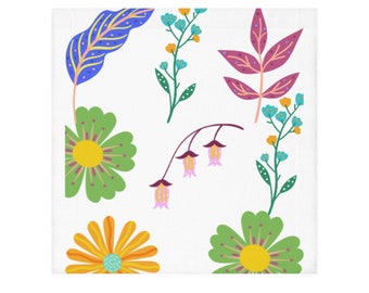 Toalla de cara floral botánica, toalla de mano de flores, toalla de algodón suave, decoración del baño, regalo para ella