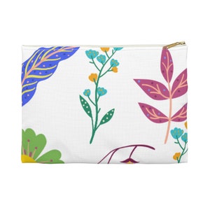Floral Accessory Pouch, Flower Print Storage Bag, Makeup Organizer, Gift for Flower Lovers