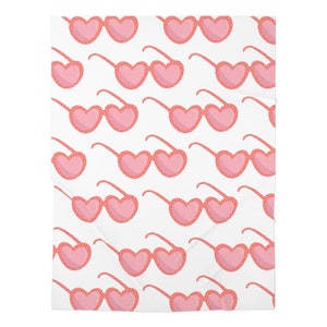 Heart Sunglasses Print Swaddle Blanket, Baby Wrap, Nursery Bedding, Infant Gift, Trendy Baby Blanket