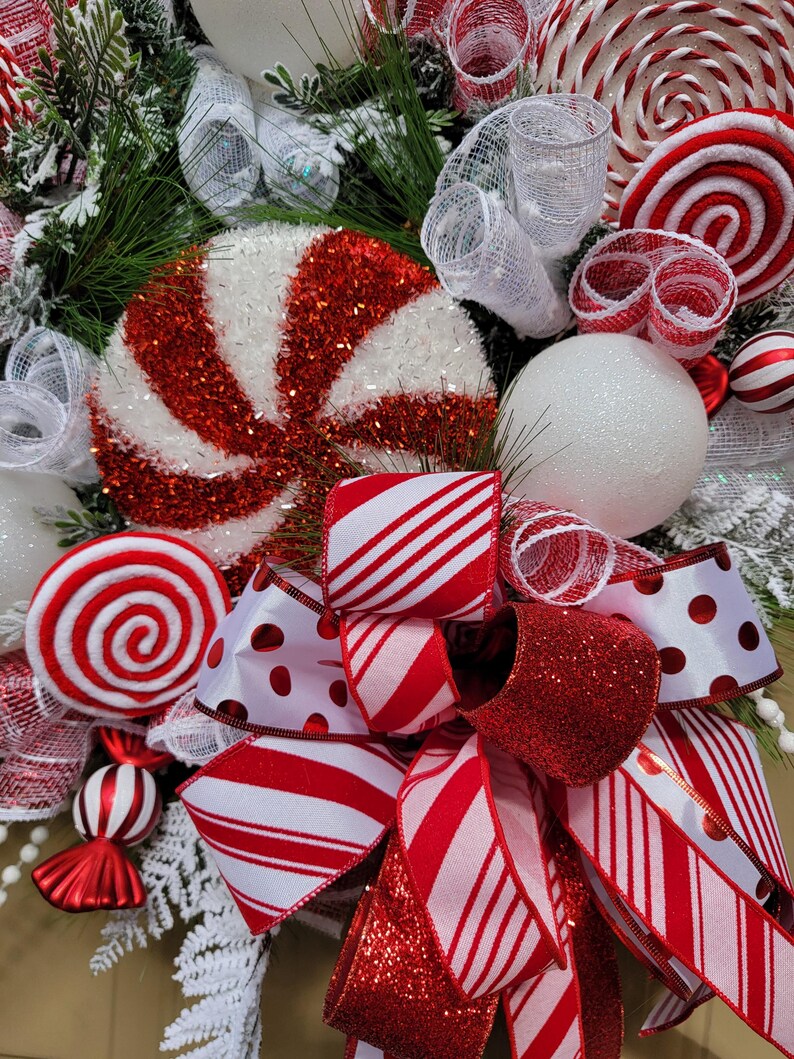 Peppermint Candy Christmas Wreath - Etsy