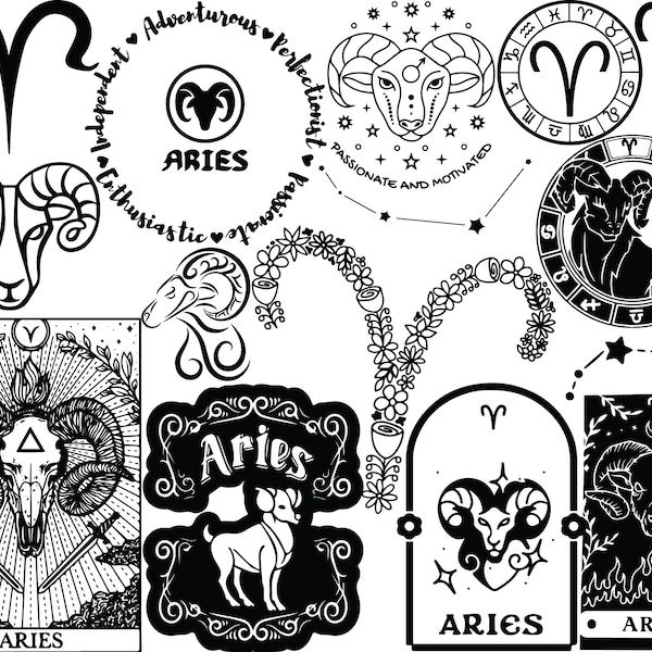 Aries Zodiac Sign Horoscope SVGs File Pack! *Highest Quality*