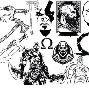 GOW / Kratos / Retro-tema SVG-filpaket! *Högsta kvalitet*