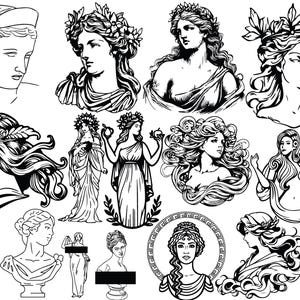 Pacchetto file SVG a tema dea greca Afrodite! *Download immediato*