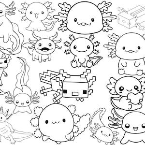 Axolotl SVG-Datei-Paket! Sofort Download! * Höchste Qualität * Sehr niedliche SVGs
