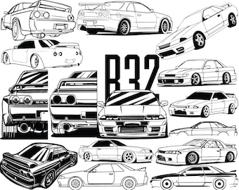 ¡Paquete de archivos SVG con temática de coche R32! *Máxima calidad*