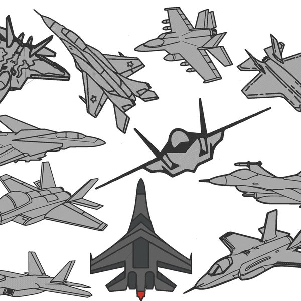 Great Fighter Jet Embroidery Machine Files! *Instant Download*