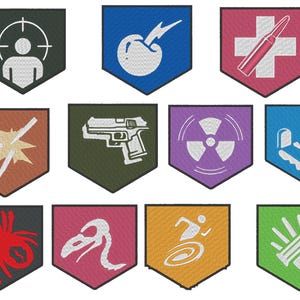 C0D Zombies Perk Flag Icons Embroidery File Download! *Highest Quality*