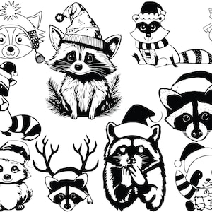 Pack de fichiers SVG hiver ratons laveurs de Noël ! *La plus haute qualité*