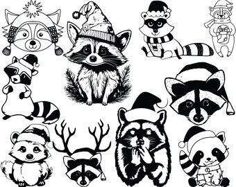 Christmas Raccoons Winter SVGs File Pack! *Highest Quality*
